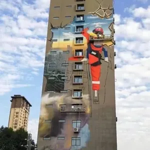 High-altitude Wall Painting and Hand-painted Walls in Shenyang, Liaoning, Graffiti and Painting on Cooling Towers and Chimneys, Painting on Cooling Water Towers, Painting on Overpasses thumbnail-2