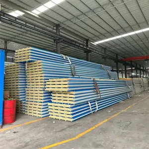 Insulated Rockwool Sandwich Panel Prefabricated Building Board thumbnail-1