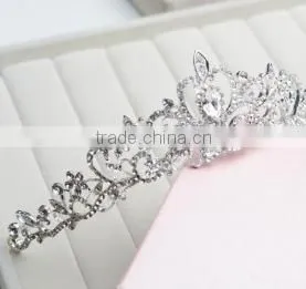 Gorgeous Sparkling Silver Big Wedding Diamante Pageant Tiara Hairband Crystal Bridal Crown For Bride thumbnail-4
