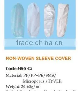 Disposable Blue SMS Non Woven Sleeve Covers Elastic Cuff thumbnail-1