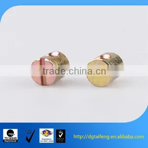 Yellow Zinc Coated Carbon Steel Slotted m3 Barrel Nut thumbnail-1