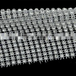Best Quality Plastic Ribbon Elastic Crystal Stone Rolls Trims, 18 Rows Stretch Rhinestone Trimming for DIY Decoration thumbnail-5