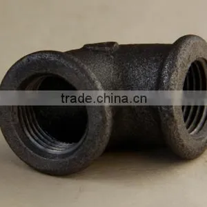 Black Malleable Cast Iron Pipe Fittings 90degree Round Head Pipe Fitting Elbow thumbnail-5