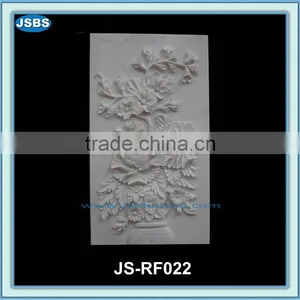 White Marble Flower Relief Pattern for Wall thumbnail-1