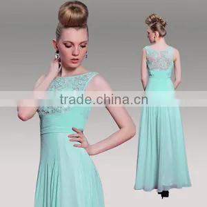 Vestidos de Fiesta 2016 Custom Made Chiffon Beaded Free Long Green Prom Dress thumbnail-1
