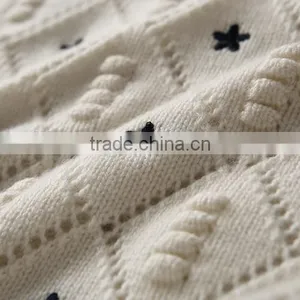 Cashmere Sweater Crew Neck Long Sleeve Pullover With Pointelle and Embroidery Details thumbnail-6
