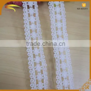 Custom Wholesale Garment Accessories White Guipure Dress Polyester Lace Trim thumbnail-1