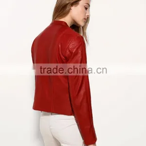 Lipstick Color Woman Women Fashion Leather Jacket thumbnail-5