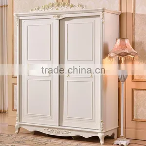 Luxury French Style Hand Carved Wooden MDF Panel Bedroom Sliding Door Cupboard Design Quality Choice thumbnail-6