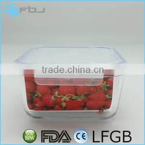 Square Microwaveable Borosilicate Glass Container Set thumbnail-1
