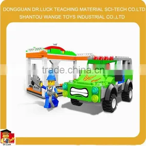 New Building Blocks Racing Car Happy Village Train thumbnail-1