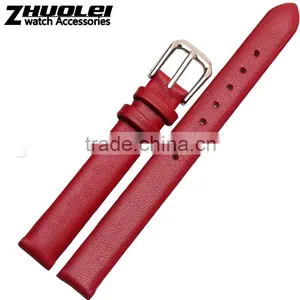 6|8|10|12mm High Quality Genuine Leather Watch Strap With Stainless Steel Buckle Wholesale 3PCS thumbnail-3