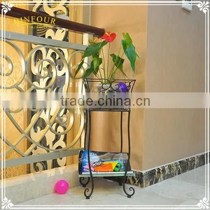 Decorative Metal Flower Pot Holder Wrought Iron Plant Stand thumbnail-3