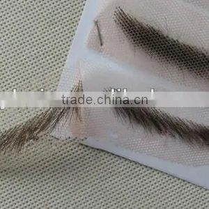 China 100% Human Hiar Eyebrows With Lace Base Eyebrows Handmade False Eyebrows Costume Eyebrows thumbnail-1