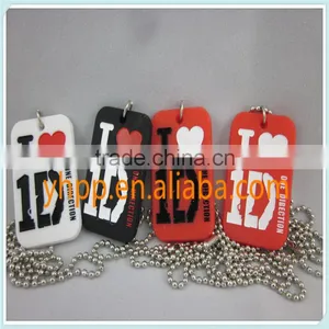 Custom I Love 1D One Direction Dog Tag With Ball Chain Pendant Necklace thumbnail-2