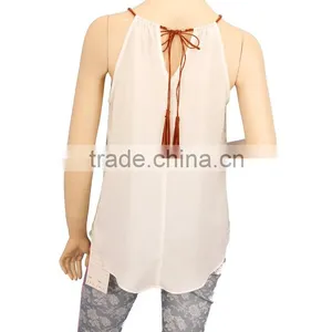 NEW Arrival 2015 Summer Women's Sleeveless Shirt Chiffon Blouse Tops thumbnail-4