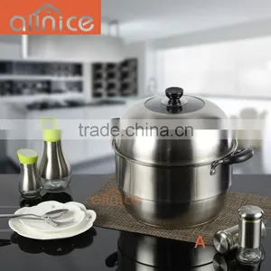 Excelsteel 8 Quart #201Stainless Steel 4 Piece Muti-Cookware Set Steamer Cook Pot With Encapsulated Base thumbnail-2
