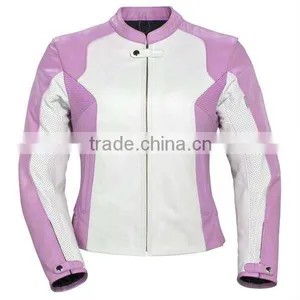 Ladies Perforated Motorbike Leather Jacket thumbnail-1