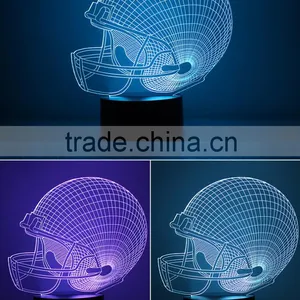 3d Night Light Lamp Decorative Night Lamp Skull Baseball Caps Shape thumbnail-1