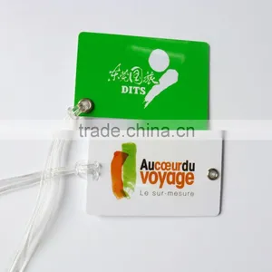 Custom 30 Mil CR80 Plastic Luggage Tags With Transparent Rope thumbnail-2