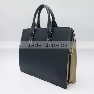 Wholesale Low Price High Quality Men's Blue Real Leather Business Briefcase thumbnail-4