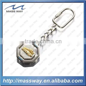 Souvenir Customized 3D Heart Shape Metal Golden Key Chain thumbnail-3