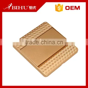 New Design High Quality Golden PC 1gang 1 Way Led Light Wall Switch for Sale thumbnail-2