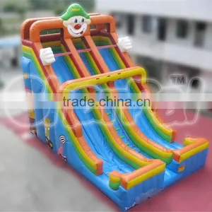Local Factory Hot Sales Inflatable Double Lane Clown Slide for Kids thumbnail-1