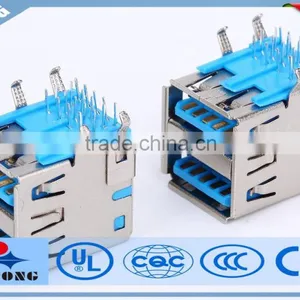 Double USB A TYPE 4Pin Right Angle Usb Connector Pro-environment thumbnail-1