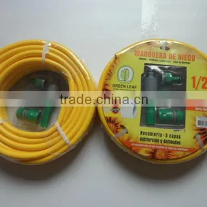 3 Ply Kink Resistant 20 Metre Reinforced PVC Garden Hose 1/2" Diameter With Spray Gun thumbnail-2