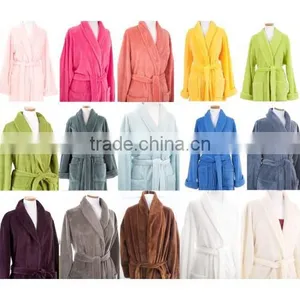 100% Polyester Embroidery Coral Fleece Bath Robe thumbnail-1