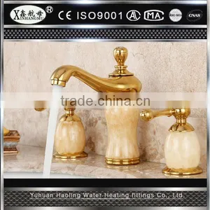 Antique Brass Widespread Two Handles Bathroom Sink Faucet Vessel Faucet thumbnail-1