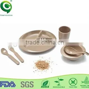 Wholesale Children's Biodegradable Bamboo Tableware Set Quality Choice thumbnail-3