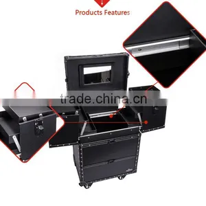 High Quality Factory Supplier Rolling Station With Mirror Trolley Makeup Case thumbnail-5