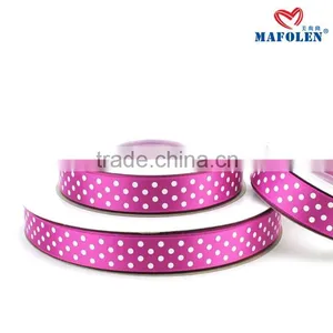 Wholesale Best Quality Polyester Dot Custom Woven Print Satin Ribbon for Gift Packing thumbnail-5