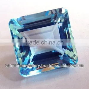 Natural Bluestone Stone, Square Octagon Emerald Cut Blue Colored Stone, Tailored Shape and Size Manufacturer From Gemstone thumbnail-1
