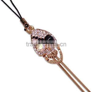 SP1027 Cellphone Strap With Rhinestone Skull Charm thumbnail-1