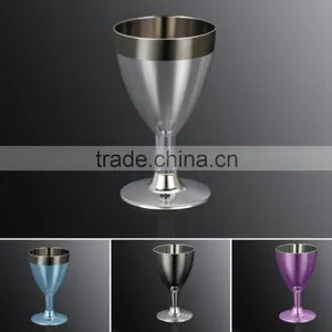 6OZ Disposable Plastic Silver Wine Cup thumbnail-1