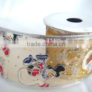 Christmas Decoration Ribbon With Wired Edge thumbnail-1