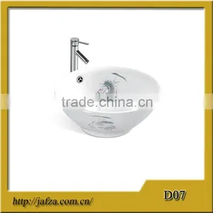 D07 Chinese Style Sanitary Ware China High Quality Counter Top Basin With Nelumbo Nucifera Pattern thumbnail-1