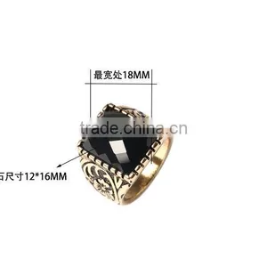 Black Stone Good Quality Italian Style Jewellery Gay Men Ring thumbnail-2