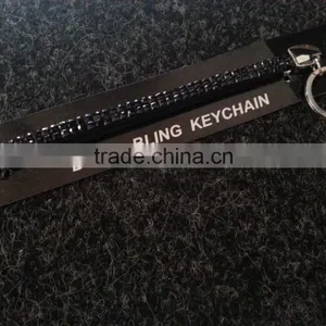 NEW BLING BLING RHINESTONE LANYARD KEYCHAIN BLACK COLOR STONES WITH CLASP thumbnail-1