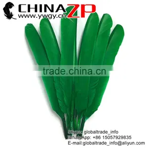 CHINAZP Factory Wholesale Plumage High Quality Bulk Dyed Kelly Green Turkey Rounds Quill Large Feather thumbnail-1
