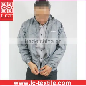 Wholesale 2015 JAPAN Pupular Grey Color Windproof Nylon School Running Uniform Jacket With Custom Silk Screen Print(LCTU0065) thumbnail-3