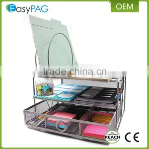 Wholesale Multifunction Metal Wrought Iron Mesh Office Desk Magazine Rack thumbnail-4