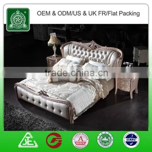 G8801 Bed Furniture Manufactory Supply Good Quality Solid Wooden Frame Leather Bed thumbnail-2
