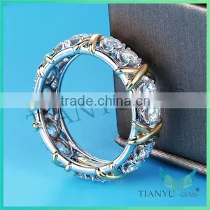 Synthetic Diamond Jewellery Wedding Rings 9 Hearts & Flower VVS1 E-F Round Cut Moissanite Diamond Women Rings Price thumbnail-5