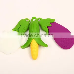 Custom Brand BPA Free Vegetable Shape Food Grade Baby Teether thumbnail-2