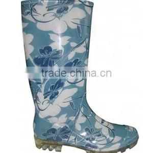 Women's Shiny Solid Black PVC Rain and Garden Boot thumbnail-1