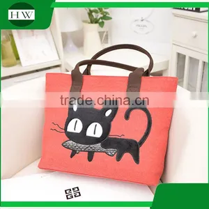 Promotional Fashion Eco Custom Printed Cotton Canvas Women Handbags Tote Bag thumbnail-3